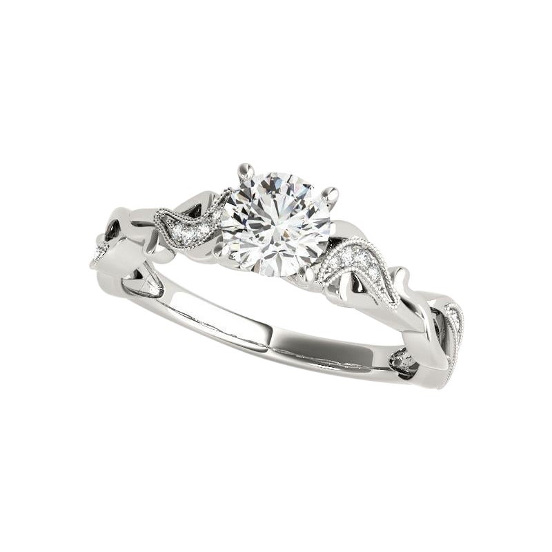 GIA 1.6ct Round Twisted Vine Solitaire Milgrain Diamond Ring