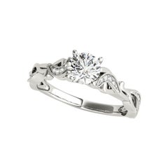 GIA 1.6ct Round Twisted Vine Solitaire Milgrain Diamond Ring