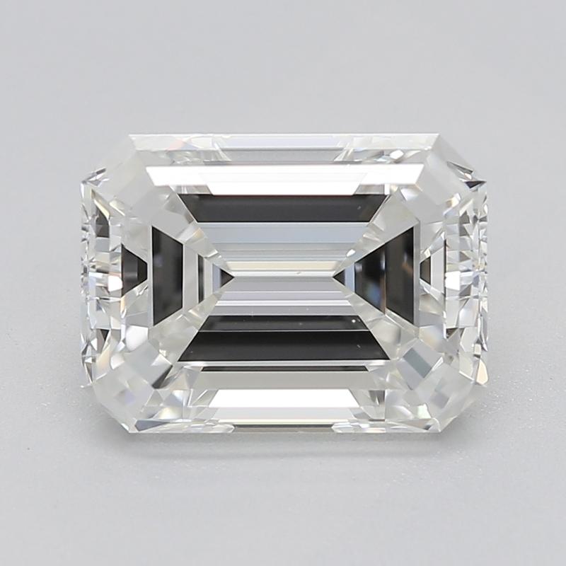 Ein schillernder Diamantring mit einem atemberaubenden Mittelstein aus Smaragd H VS1 mit einem Gewicht von 1,7. Die Brillanz dieses Diamanten wird durch das elegante Design verstärkt, das einen fesselnden, versteckten Halo aus runden Diamanten im