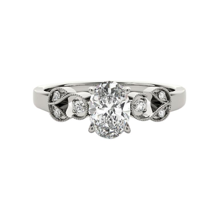 GIA 1.7 Karat Oval Formal Garden Leaf Trellis  Diamantring