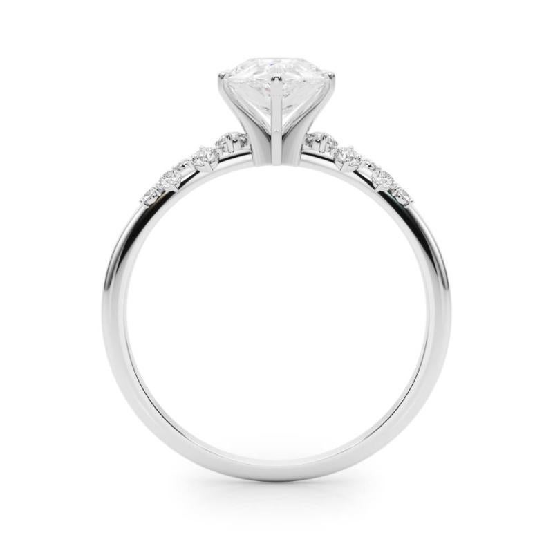GIA 1,7 Karat Birne Cluster Trellis Solitär 18K Weißgold Diamantring im Zustand „Neu“ im Angebot in New York, NY
