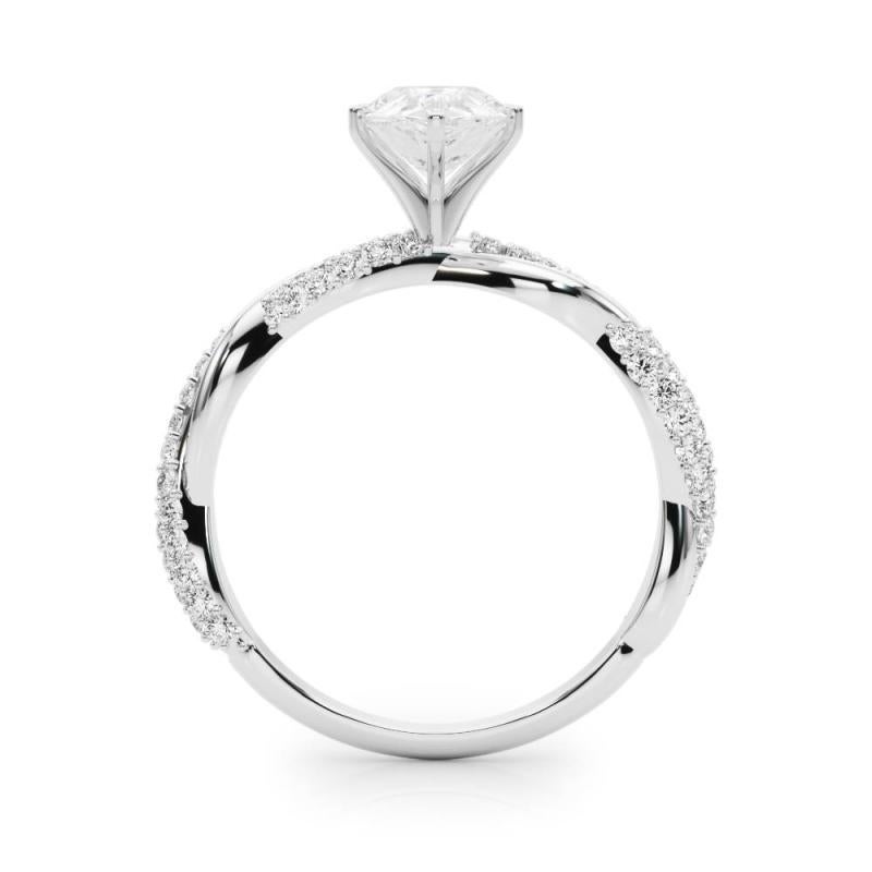 GIA Fascia intrecciata con pera ritorta da 1,7 carati  Anello con diamante In condizioni Nuovo in vendita a New York, NY