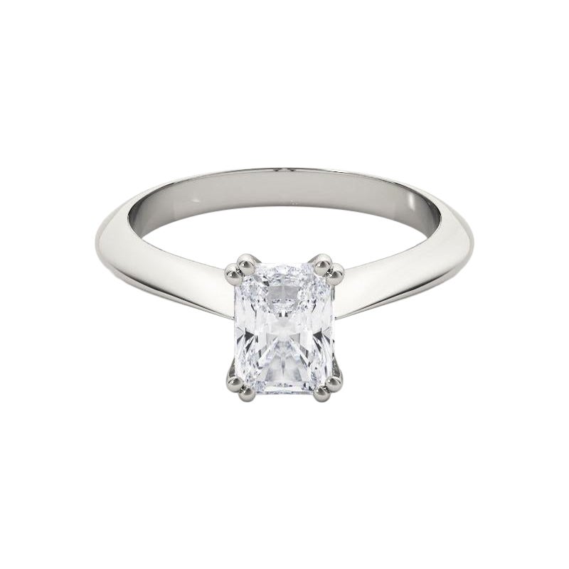 GIA 1.7 Quilates Solitario Radiante Tulipán Catedral  Anillo de diamantes