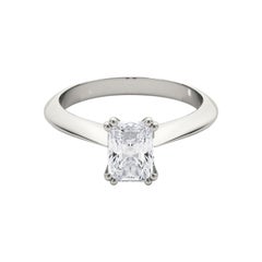 GIA 1.7 Quilates Solitario Radiante Tulipán Catedral  Anillo de diamantes