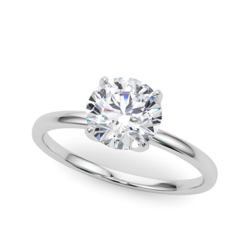 Taille ronde GIA 1.7 Carat Round Solitaire Four-Prong Tulip  Bague en diamant en vente