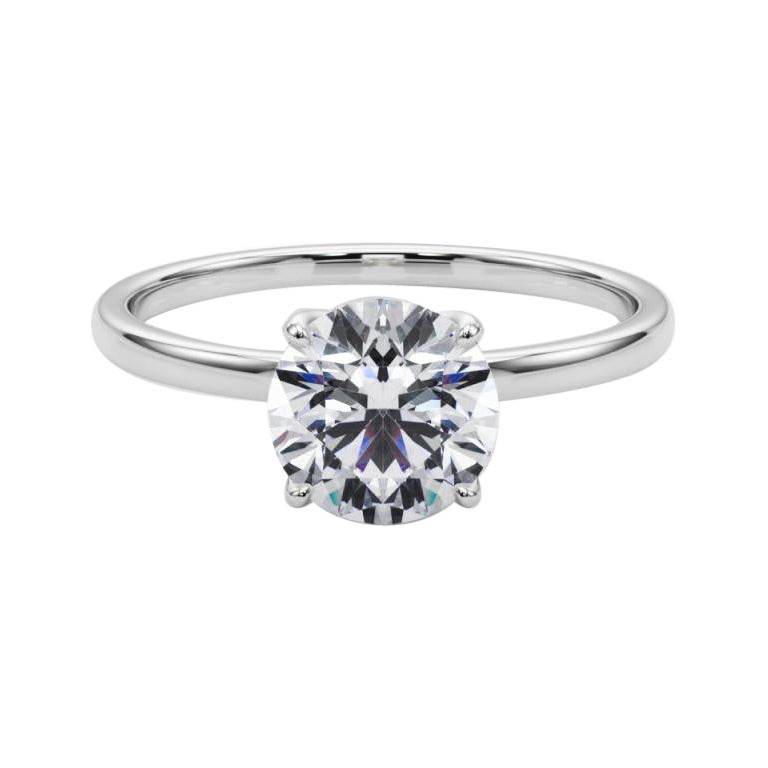 GIA 1.7 Carat Round Solitaire Four-Prong Tulip  Bague en diamant