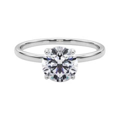 GIA 1.7 Carat Round Solitaire Four-Prong Tulip  Bague en diamant