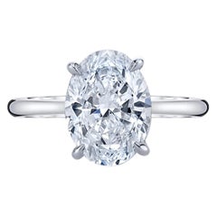 GIA 1.50 Carat Certified E VVS1 Oval Cut Diamond Natural Engagement Ring