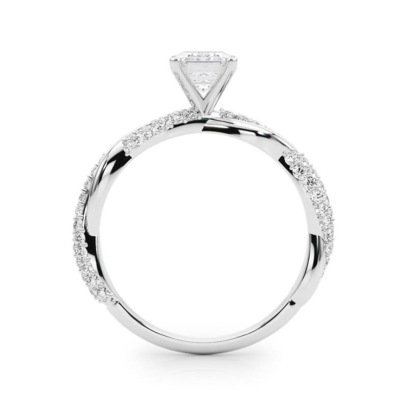 GIA 1,70 carati di smeraldo intrecciato con pave a spirale  Anello con diamante In condizioni Nuovo in vendita a New York, NY