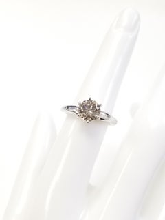 GIA 1.70 Carat Natural Fancy Brown Round Diamond Ring 14 Karat White Gold
