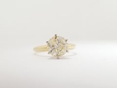 GIA 1.70 Carat Natural Fancy Yellow Round Diamond Ring 14 Karat Yellow Gold