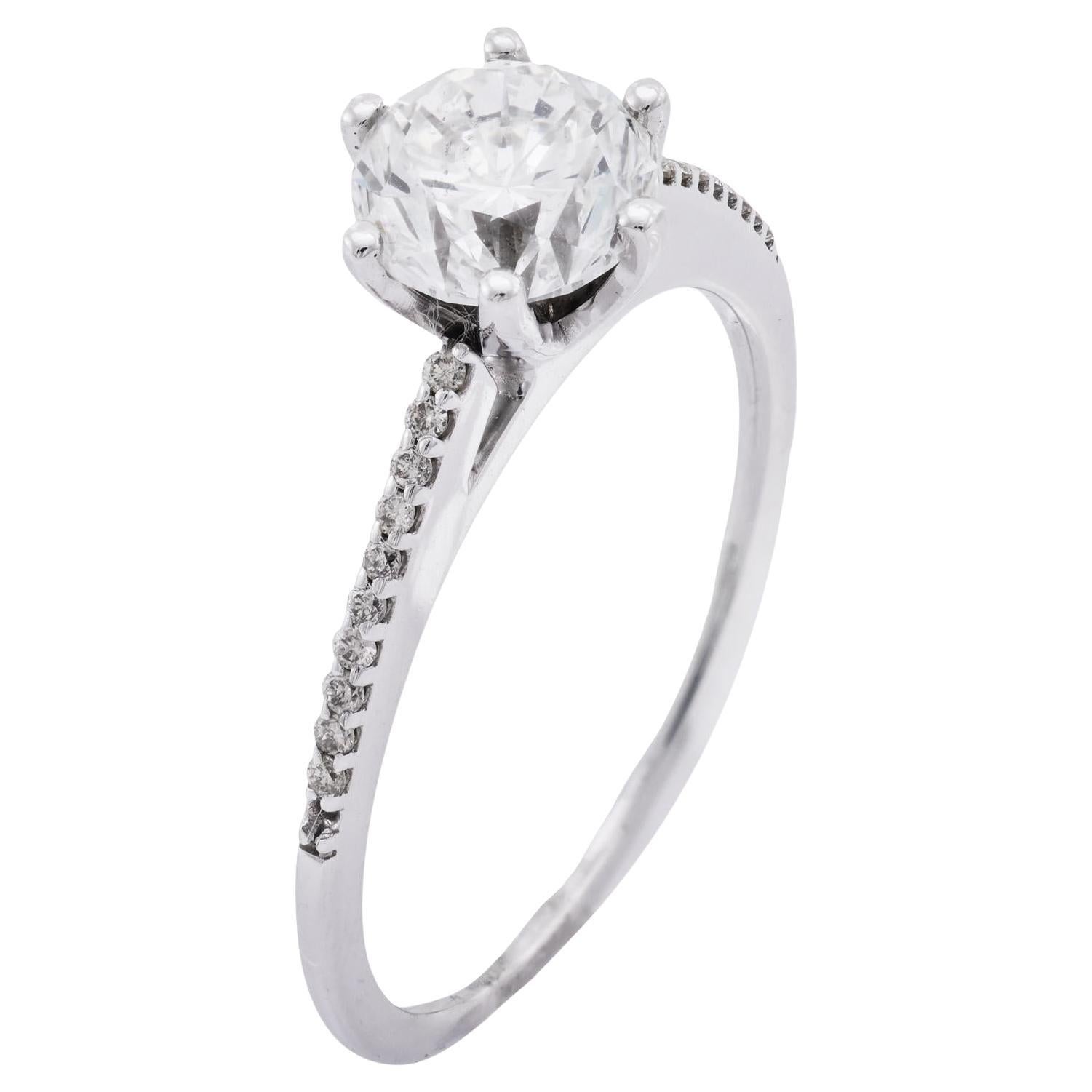 GIA 1,70 Karat runder Diamant mit Brillantschliff 18k Weißgold Verlobungsring