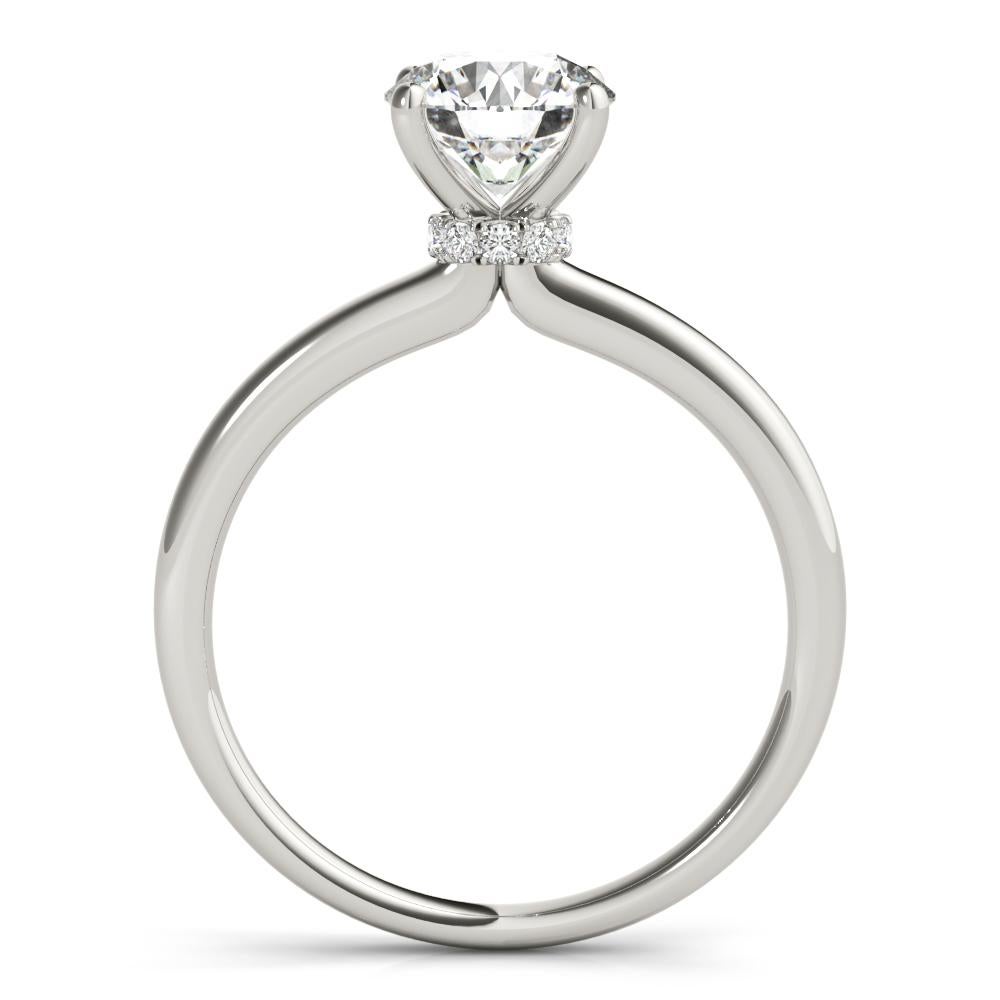 GIA 1,70 Carati Tondo Classico Solitario Hidden Halo Anello di Diamanti in Platino In condizioni Nuovo a New York, NY