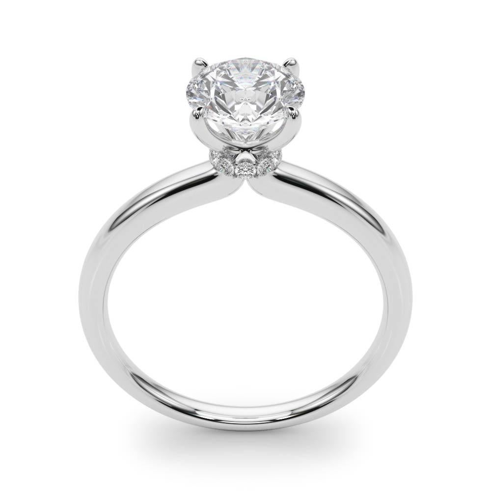 Donna GIA 1,70 Carati Tondo Classico Solitario Hidden Halo Anello di Diamanti in Platino