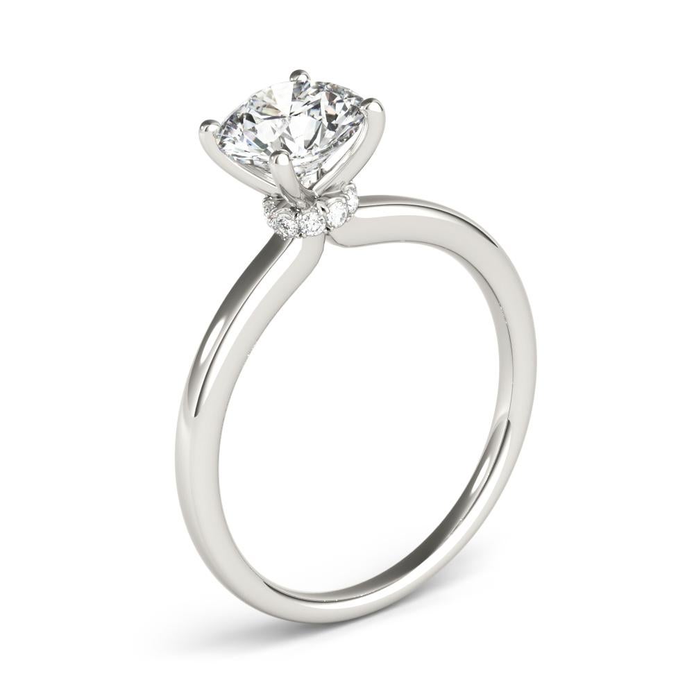 GIA 1,70 Carati Tondo Classico Solitario Hidden Halo Anello di Diamanti in Platino 1