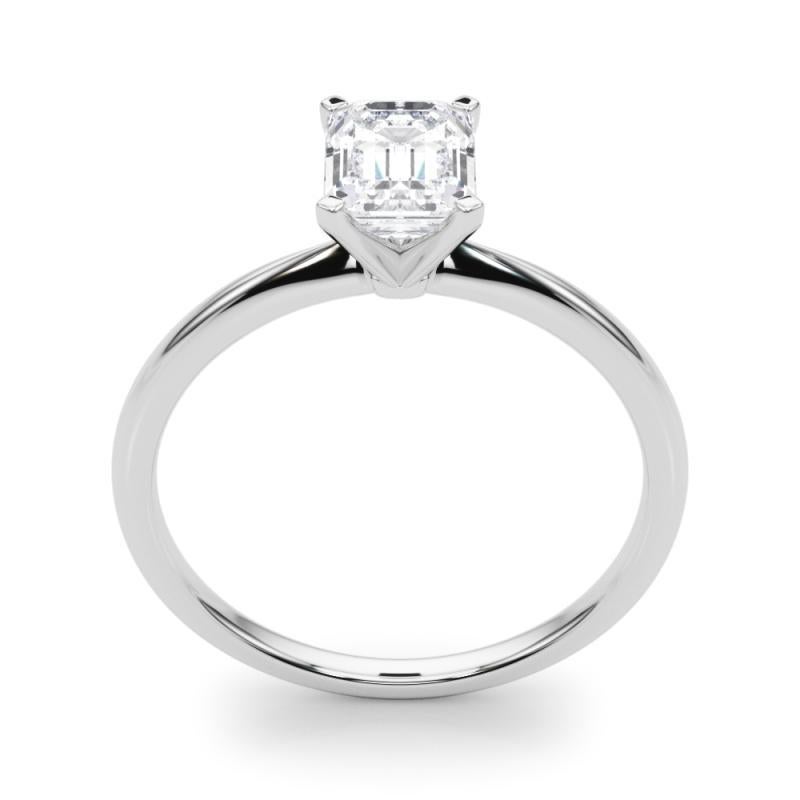 Donna GIA 1,70ct Smeraldo a fascia sottile con solitario incastonato in oro bianco 18 carati in vendita