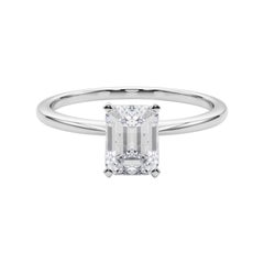 GIA 1,70ct Smeraldo a fascia sottile con solitario incastonato in oro bianco 18 carati