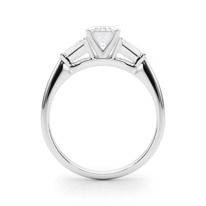 GIA 1,70ct Smeraldo a tre pietre Baguette Affusolato  Anello con diamante In condizioni Nuovo in vendita a New York, NY