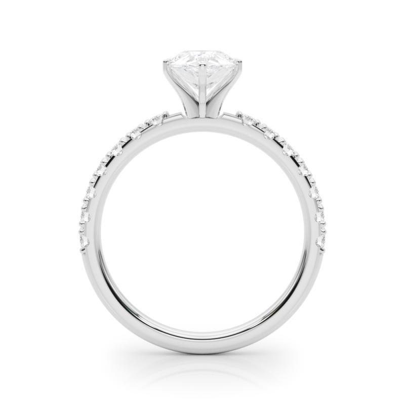 GIA 1,70ct Birne Solitaire mit halber Ewigkeit  Diamantring im Zustand „Neu“ im Angebot in New York, NY