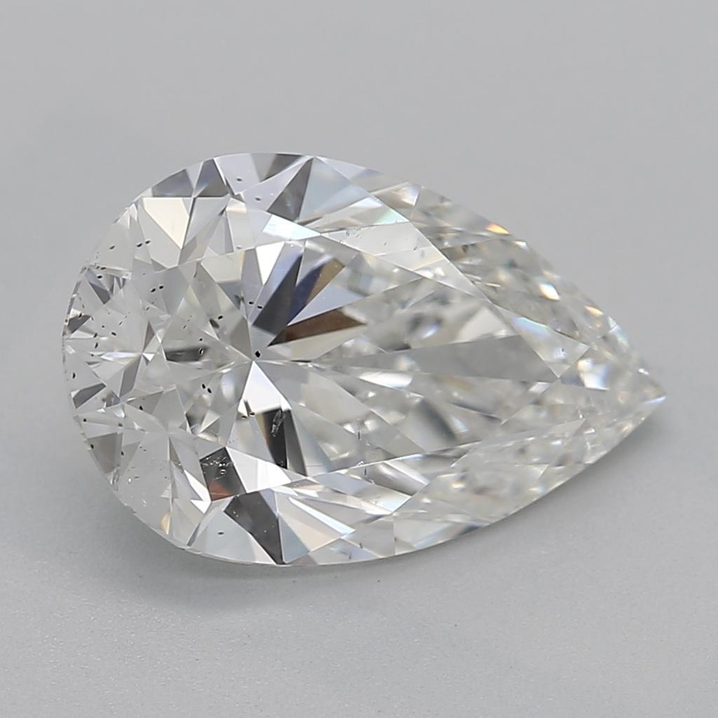GIA Solitario de pera de 1,70 ct con media eternidad  Anillo de diamantes en venta 2