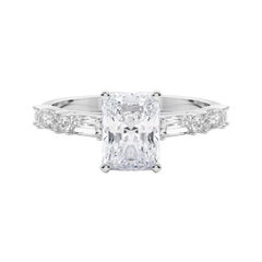 GIA 1.70ct Radiant Round & Baguette Channel Band  Bague en diamant