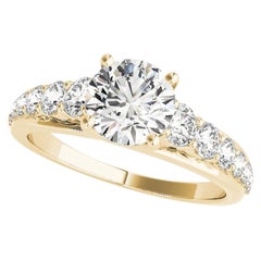 GIA 1.70ct Runder verflochtener Spalier-Diamantring aus Gelbgold