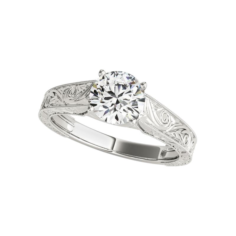 GIA 1,70ct Runder Solitär verflochtener Spalier-Diamantring mit Zacken