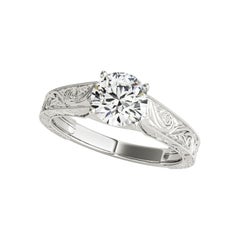 GIA 1,70ct Anello di diamanti solitario rotondo a traliccio intrecciato