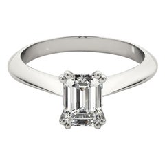 GIA 1,71 Karat Smaragd Solitär Tulpe Dom 18K Weißgold Diamantring