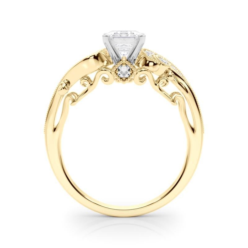 GIA 1,71 Karat Smaragd Drei-Stein gebogene Bypass 18K Gelbgold Diamant Ring im Zustand „Neu“ im Angebot in New York, NY