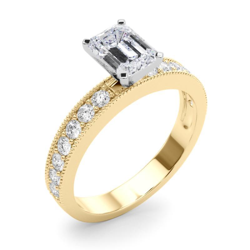 Donna GIA 1,71 carati di smeraldo d'epoca con canale a grana fine in oro giallo 18 carati in vendita