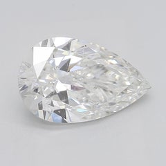 GIA 1.71 Carat Pear Curved Bypass Pave Shank 18K Yellow Gold Diamond Ring