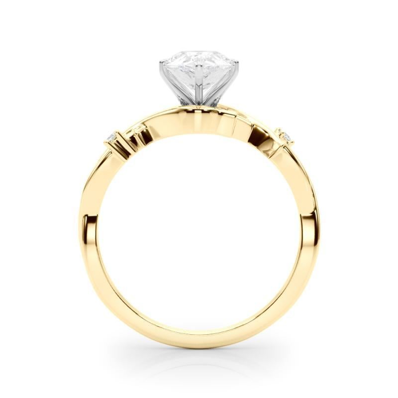 GIA 1,71 Carati Pear Vine Band Anello con diamanti in oro giallo 18K ispirato alla Nature In condizioni Nuovo in vendita a New York, NY