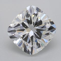 GIA 1.71ct Cushion Three-Stone Split Shank Pave 18K White Gold Diamond Ring