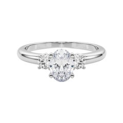 GIA 1.71ct Oval 3-Stone Past, Present & Future 18K White Gold Diamond Ring