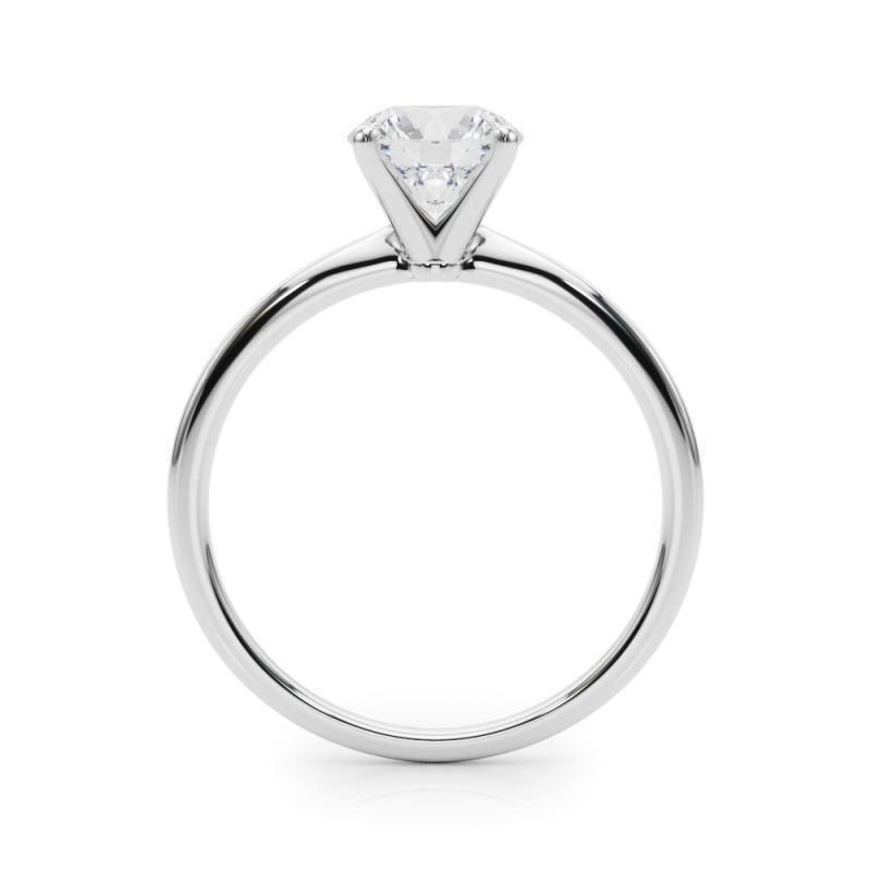 GIA 1.71ct Round Prong Set Solitaire Slim Band  Bague en diamant en vente 1