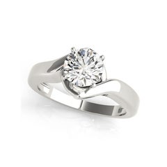 GIA 1,71ct Runder Solitär Contemporary Swirl 18K Weißgold Diamantring