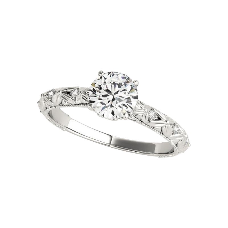 GIA 1,72 Carati Solitario Rotondo Flowers in Bloom Anello con Diamante in Oro Bianco 18K