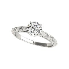GIA 1,72 Carati Solitario Rotondo Flowers in Bloom Anello con Diamante in Oro Bianco 18K