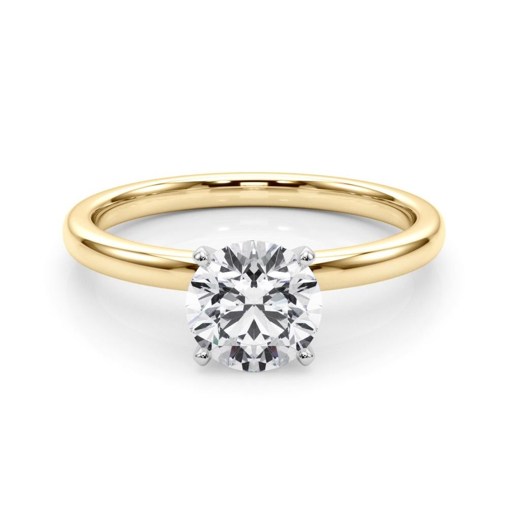 GIA 1.72 Carat Round Solitaire Four-Prong 18K Yellow Gold Diamond Ring 1