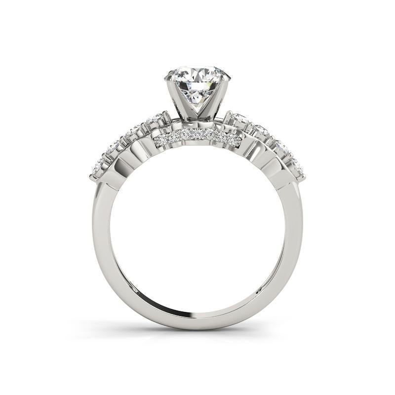 GIA 1,72ct Runde Solitär & Seite Stein Halo Spitze Kanal Diamantring (Rundschliff) im Angebot