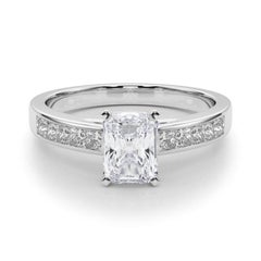 GIA 1.73ct Radiant Princess Channel Solitaire Center Diamond Ring