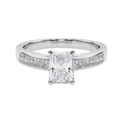GIA 1,73ct Radiant Prinzessin Kanal Solitär Zentrum Diamantring