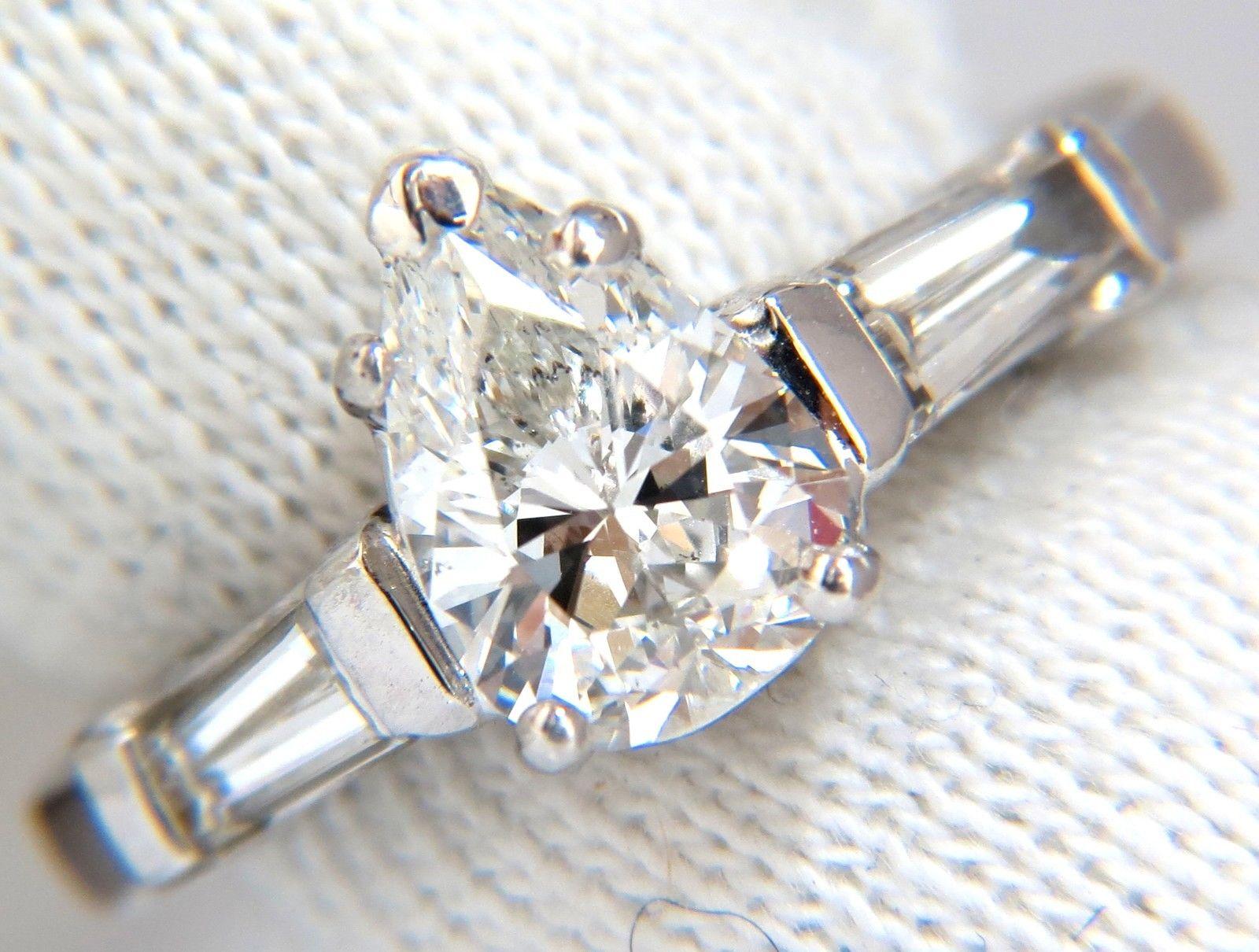 GIA 1.74 Carat Natural Pear Brilliant Diamond Ring Classic Three Engagement In New Condition For Sale In New York, NY