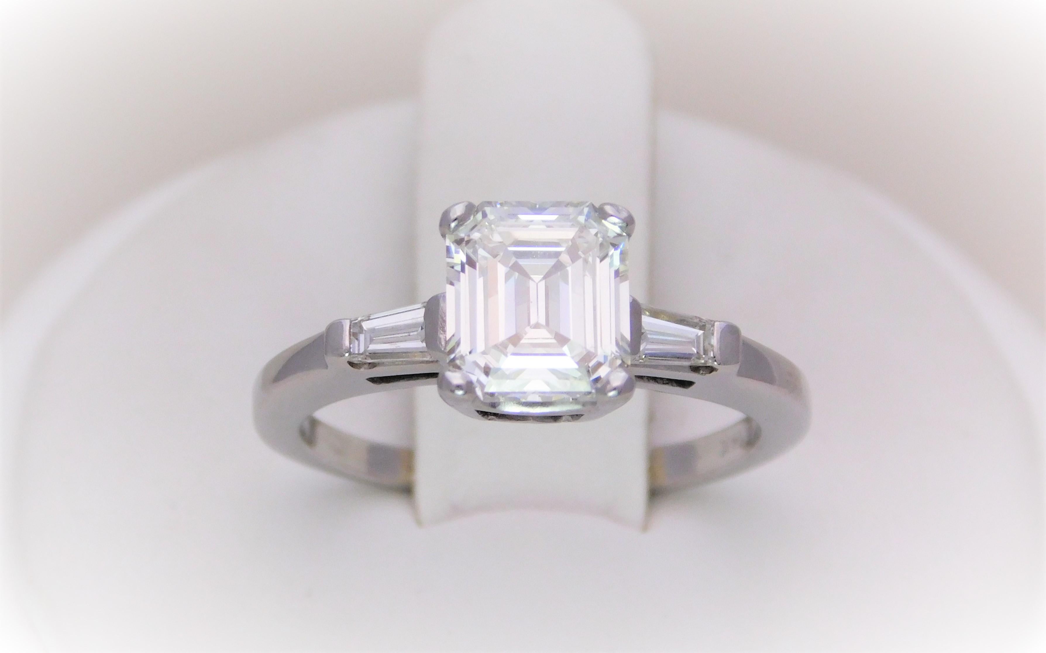 GIA 1.75 Carat Asscher Diamond Engagement Ring with Matching Enhancer 8