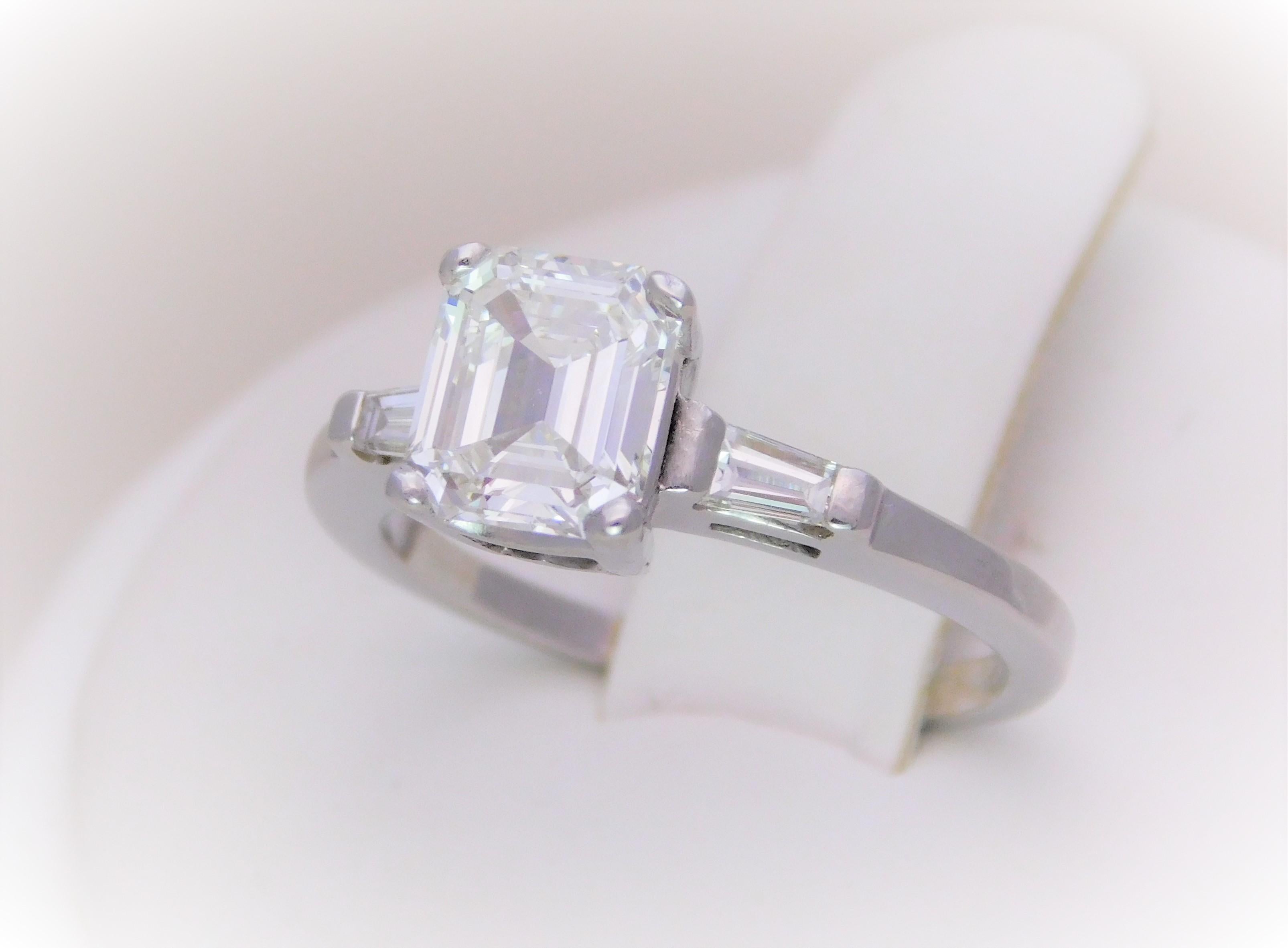 GIA 1.75 Carat Asscher Diamond Engagement Ring with Matching Enhancer 10
