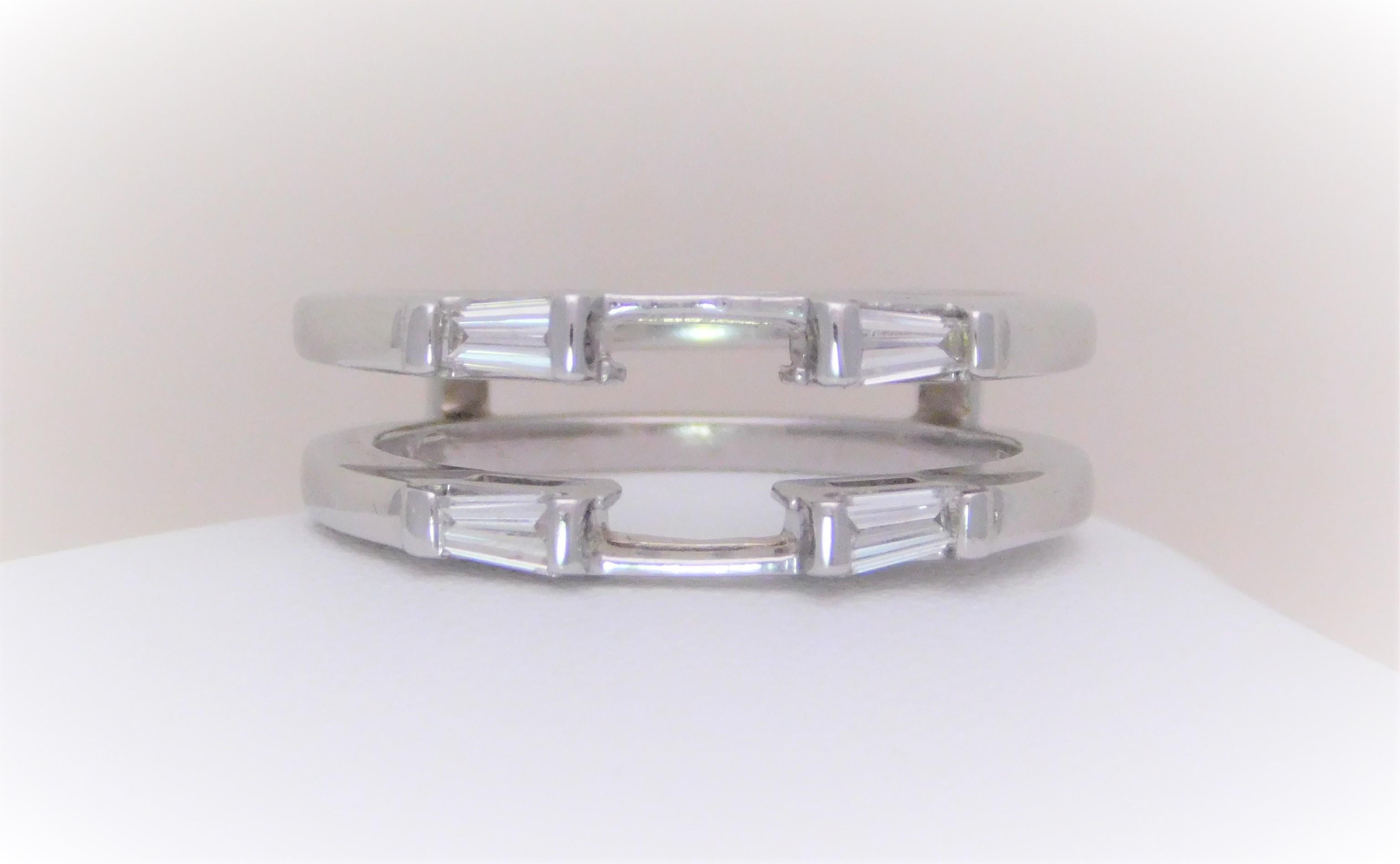 Women's GIA 1.75 Carat Asscher Diamond Engagement Ring with Matching Enhancer