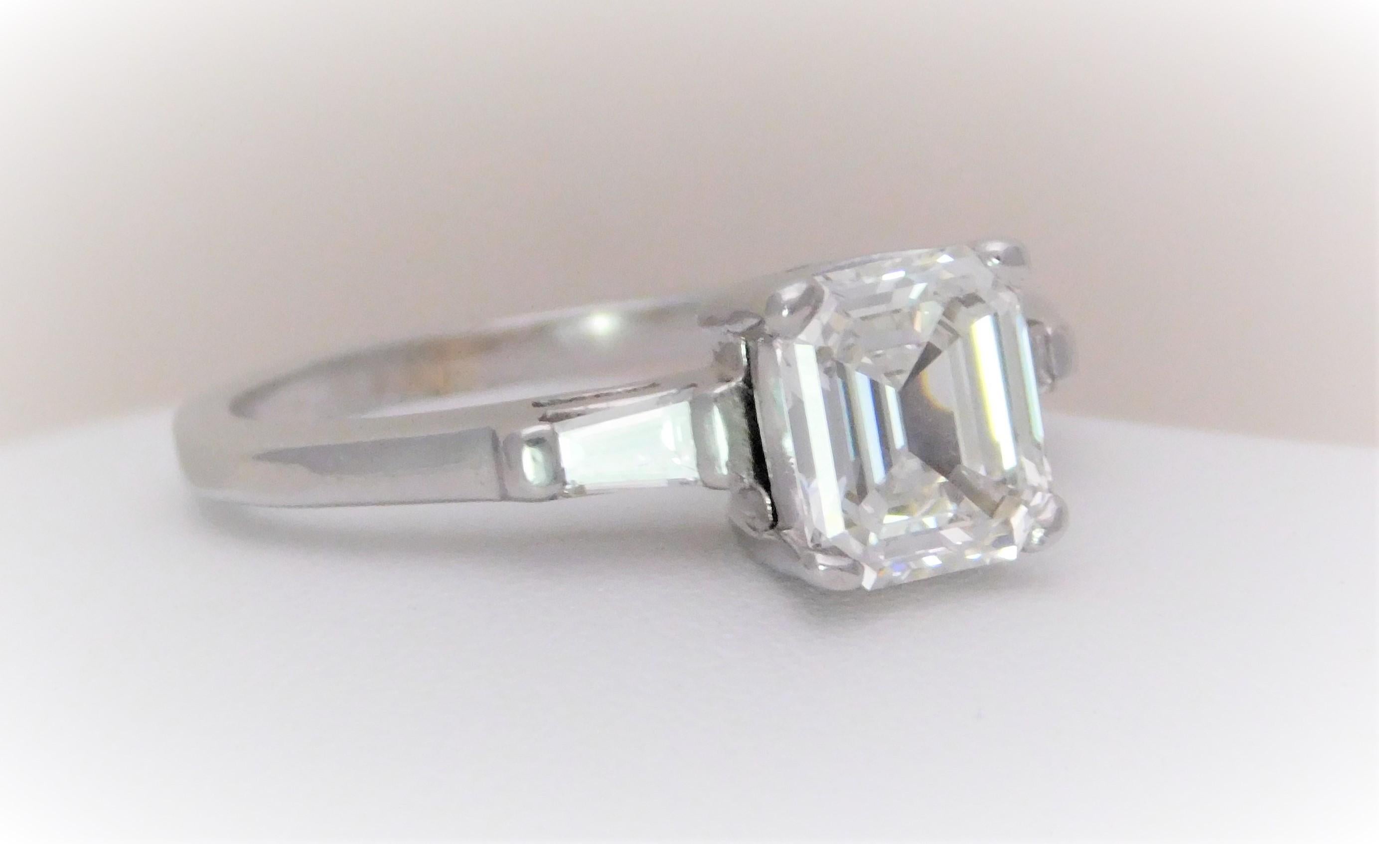 GIA 1.75 Carat Asscher Diamond Engagement Ring with Matching Enhancer 2