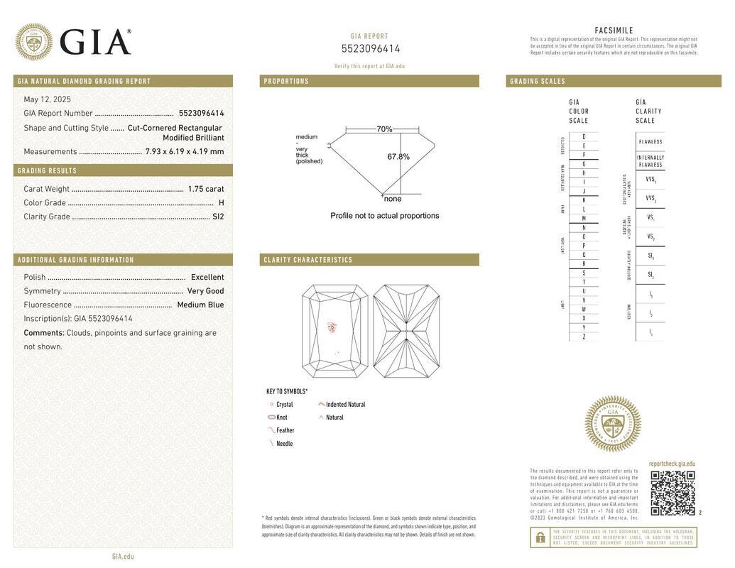 Contemporaneo GIA 1,75 Carati Radiant Vintage Milgrain Channel Anello con diamanti in oro giallo 18K in vendita