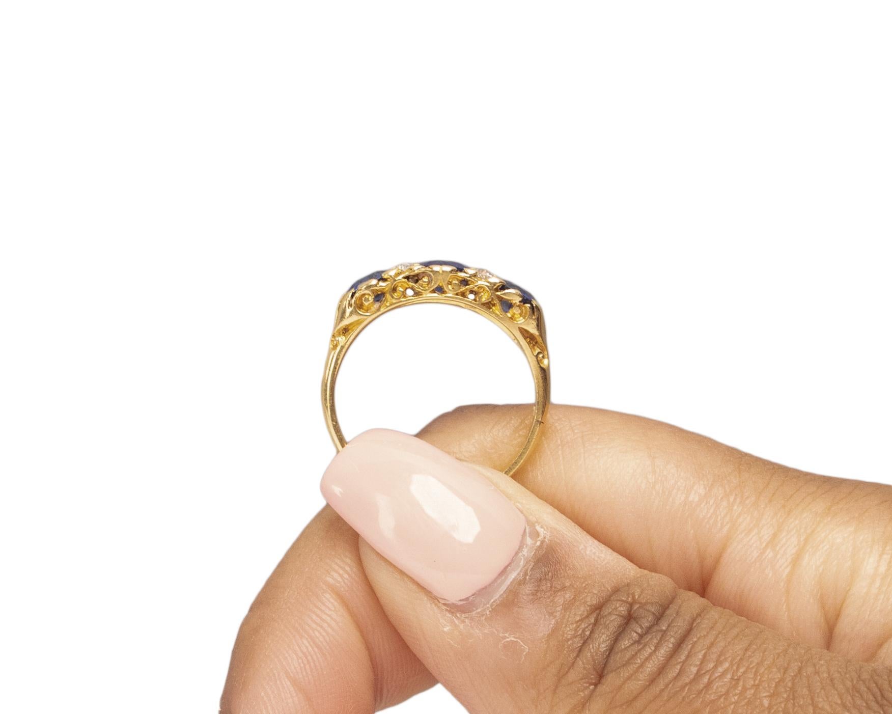 GIA 1.75 Carat Total Weight Edwardian Diamond 18 Karat Yellow Gold Ring For Sale 3